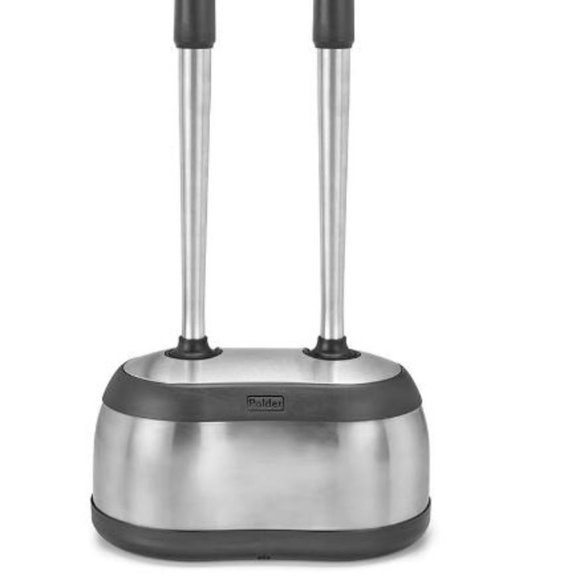Polder Sleek and Hygienic Stainless-Steel Toilet Brush and Plunger in One - Picture 1 of 1
